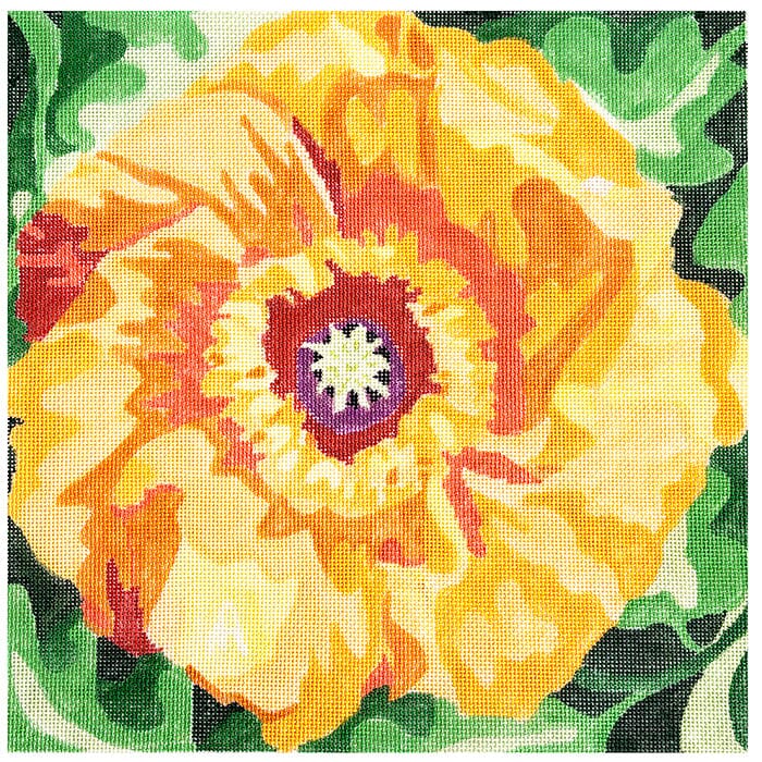 Golden Poppy 14" Painted Canvas Jean Smith  - 1