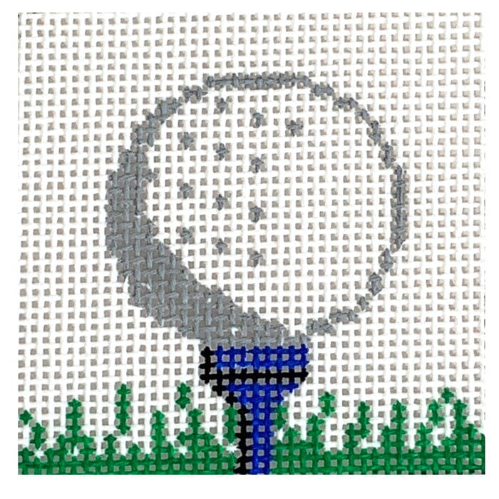 Golf Ball Cozy Insert Painted Canvas Elm Tree Needlepoint  - 1