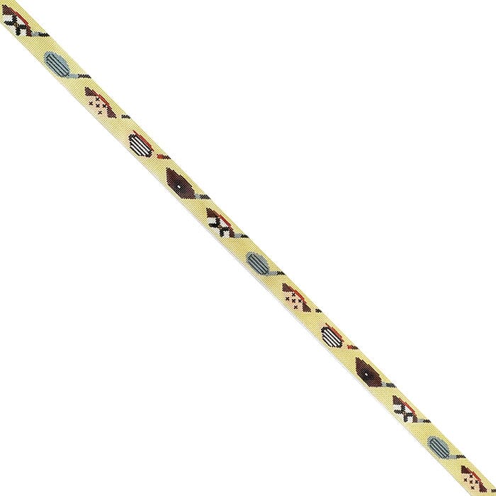 Golf Club Faces Belt on Yellow Painted Canvas CBK Needlepoint Collections  - 1