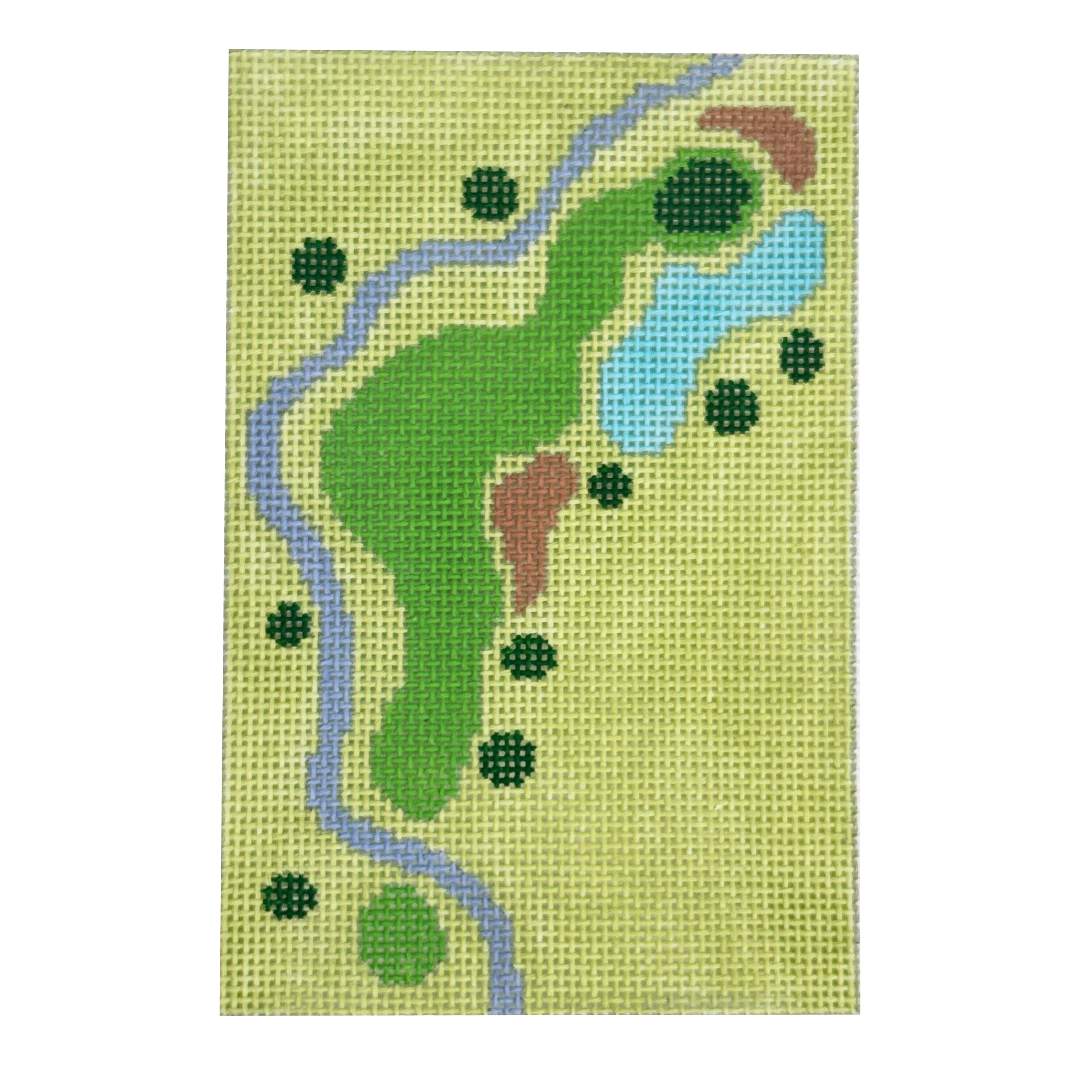 Golf Course Map Book Insert Painted Canvas Rachel Donley  - 1