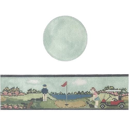 Golf hinged box with hardware Painted Canvas Funda Scully  - 1