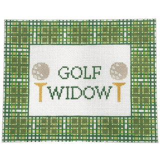 Golf Widow Green Plaid Painted Canvas Atlantic Blue Canvas 
