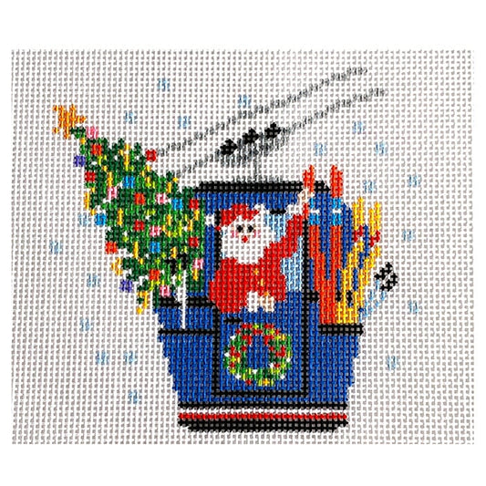 Gondola Santa Painted Canvas Wipstitch Needleworks 