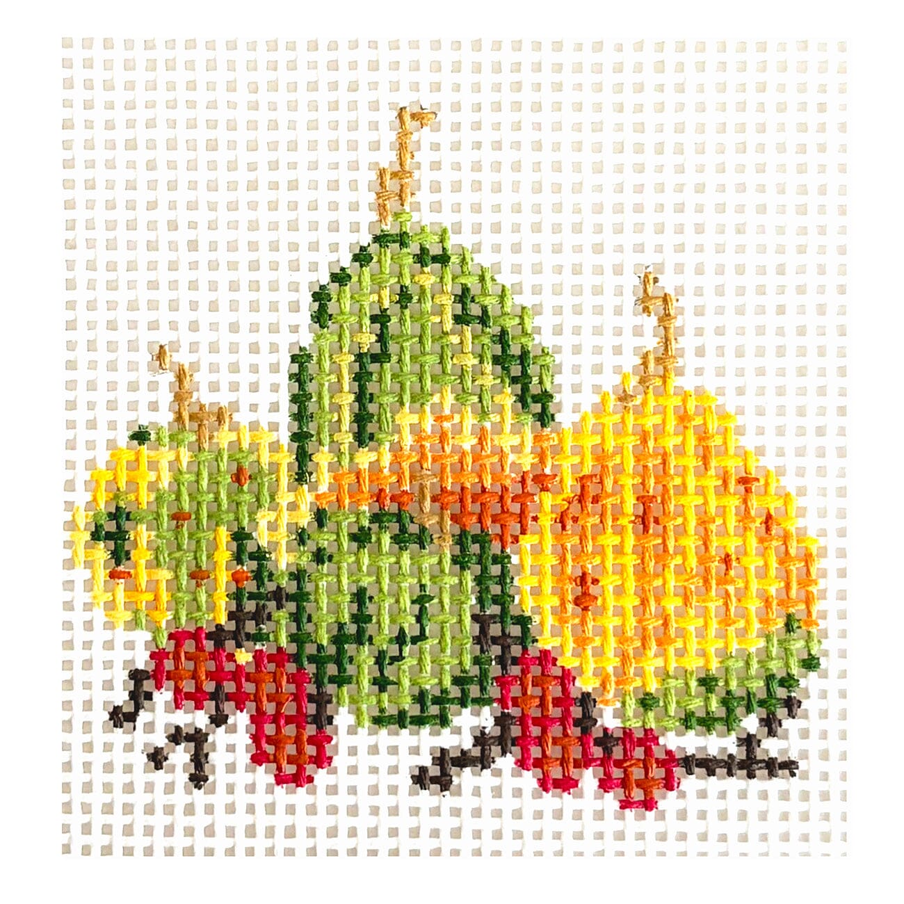 Gourds Ornament Painted Canvas KCN Designers  - 1