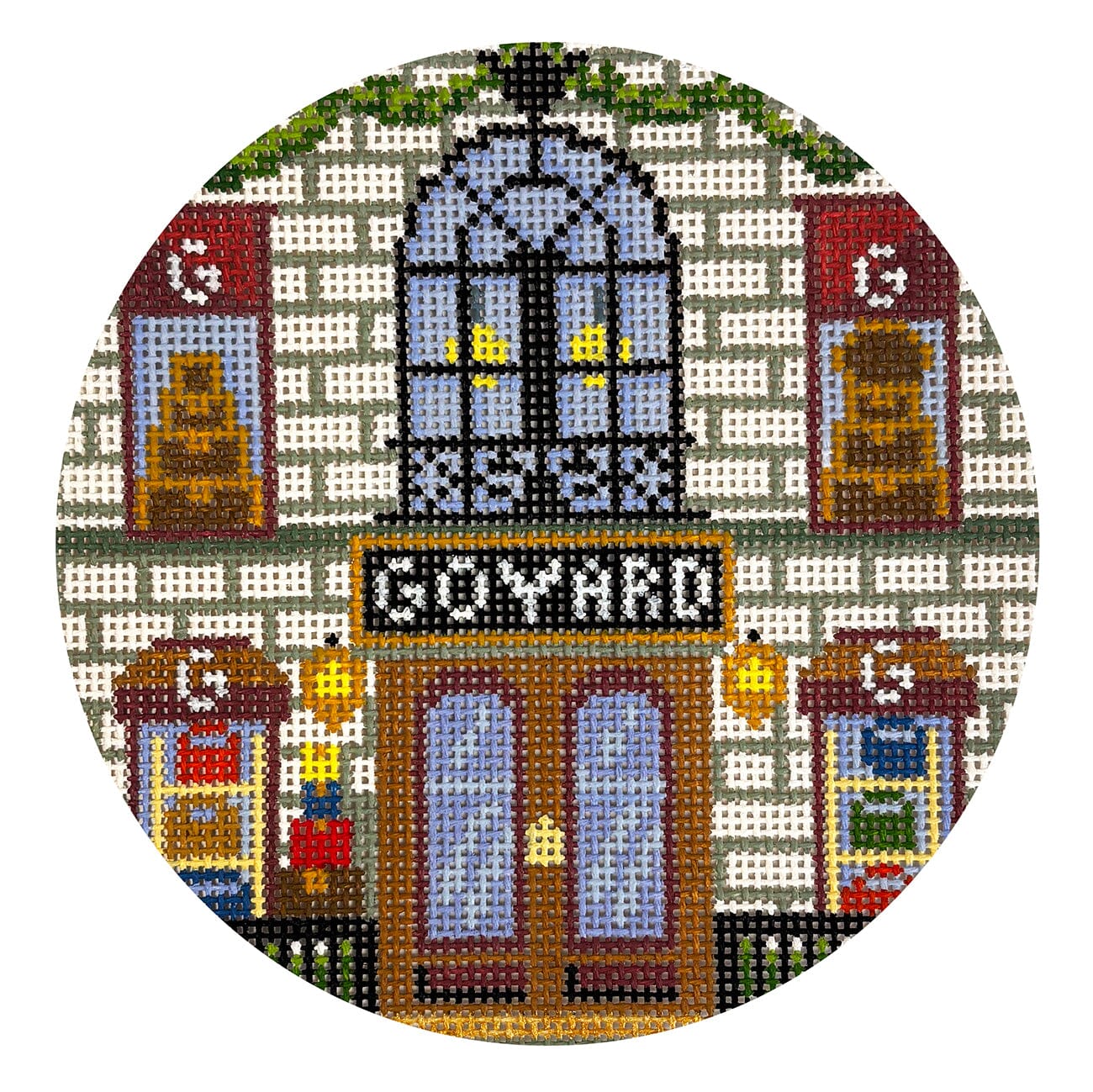 Goyard Round Painted Canvas The Gingham Stitchery  - 1