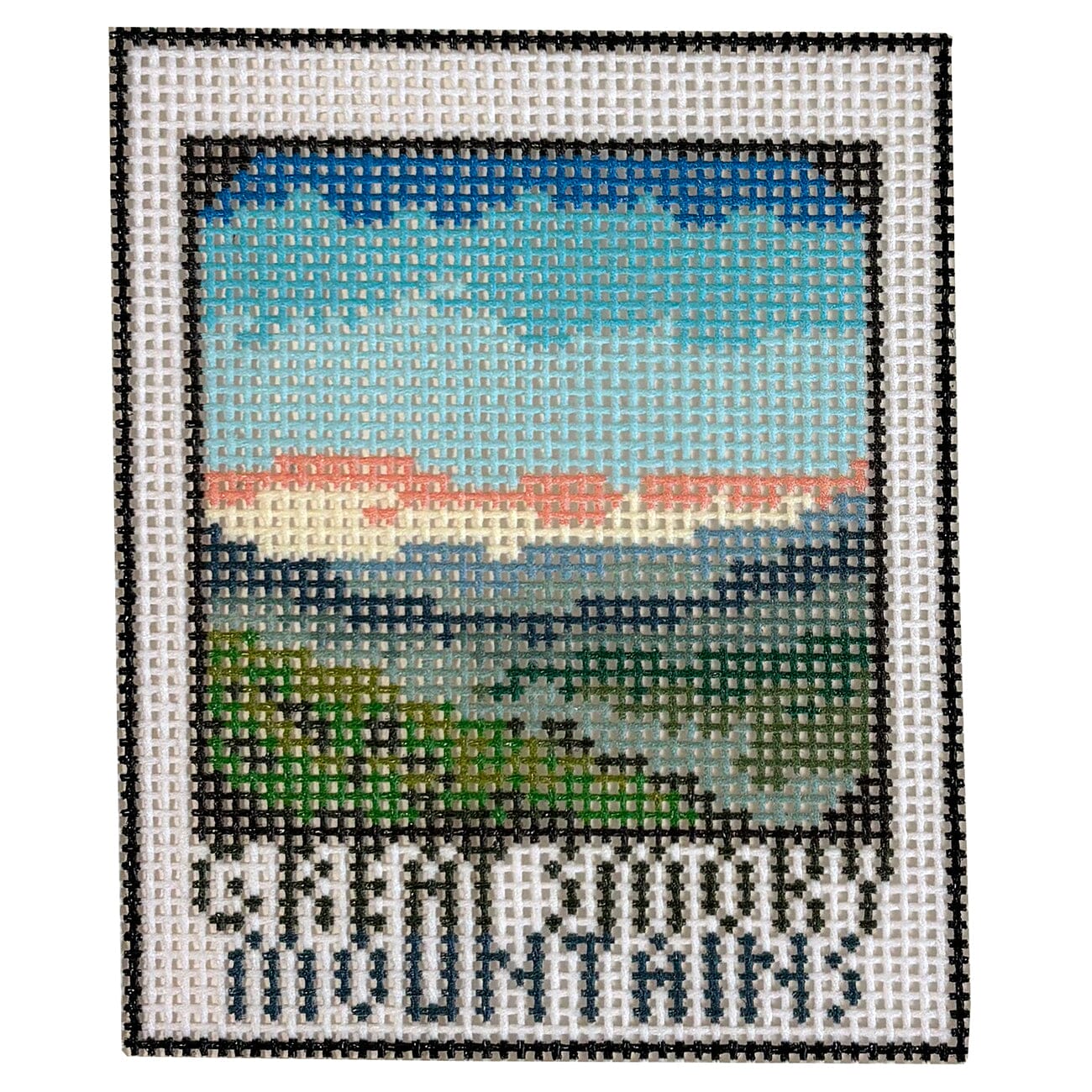 Great Smoky Mountains Polaroid Painted Canvas Atlantic Blue Canvas  - 1
