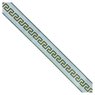 Greek Key Strap Green/Blue Painted Canvas Thorn Alexander 
