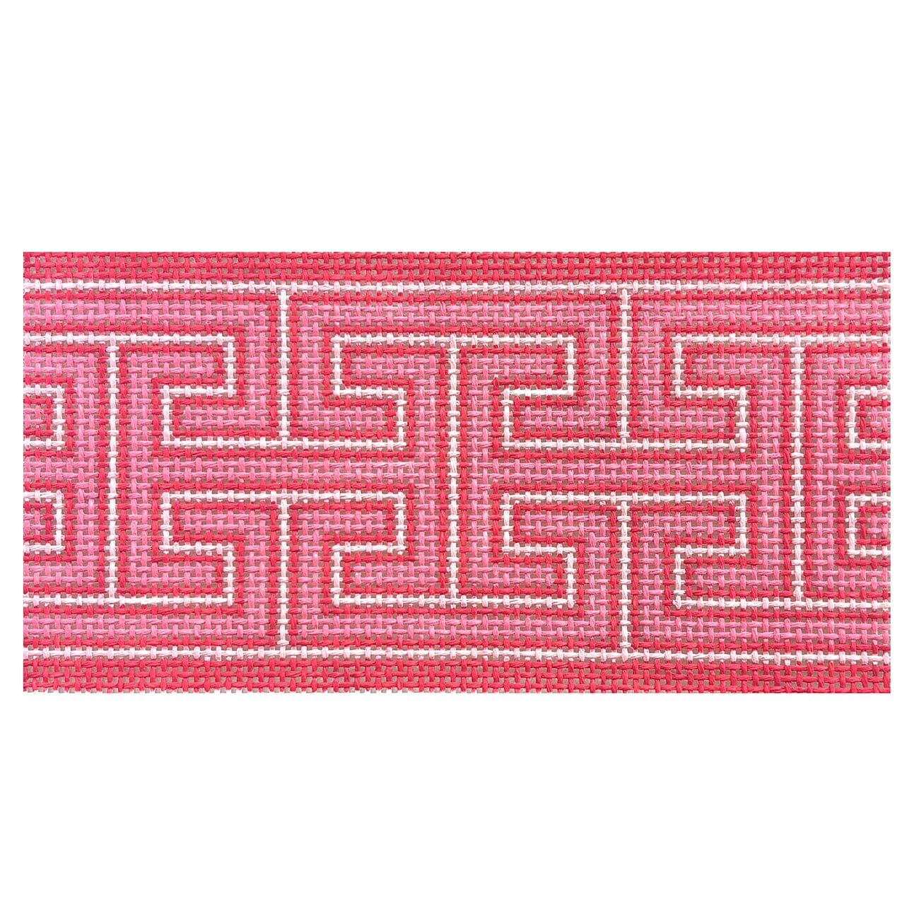 Greek Keys 6x3 PINKS Painted Canvas Love MHB Studio  - 1
