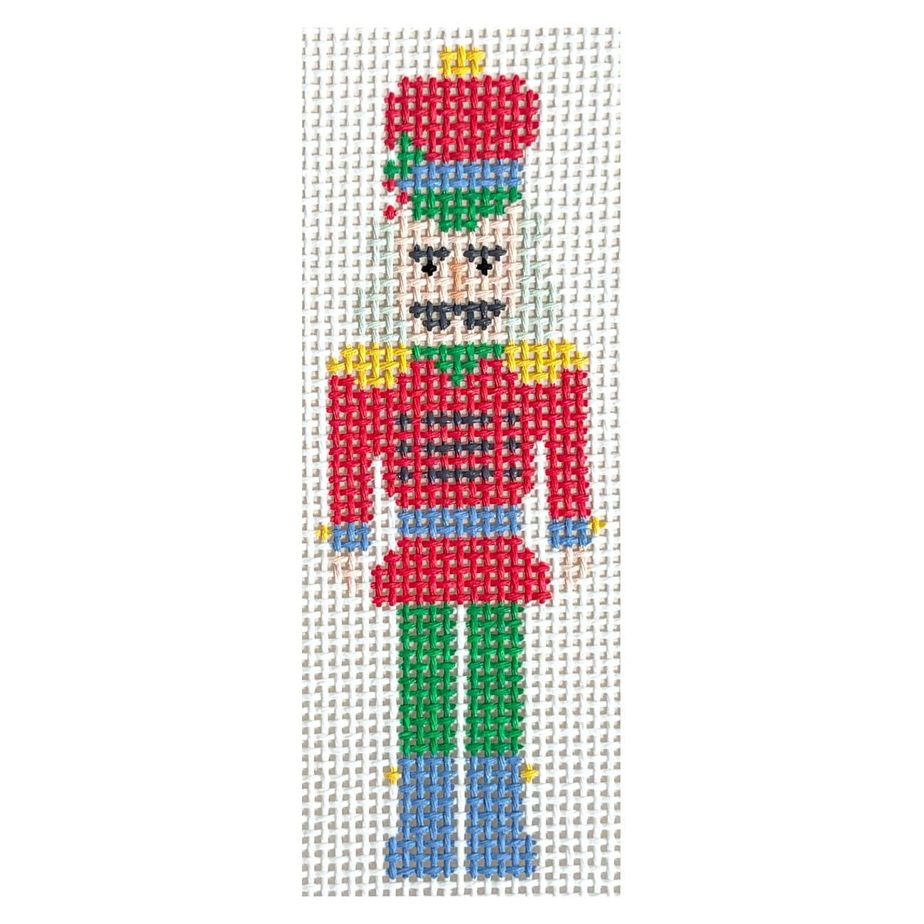 Green and Red Nutcracker Painted Canvas Walker's Needlepoint  - 1