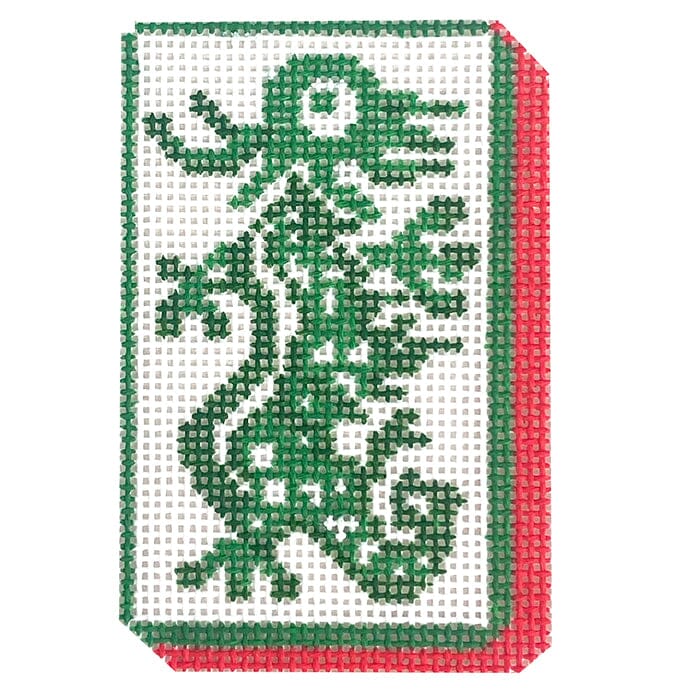 Green Dragon Mahjong Tile Painted Canvas KCN Designers 
