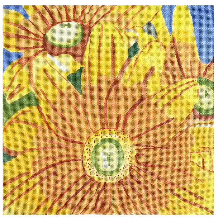 Green Eyed Susan 14" Painted Canvas Jean Smith 
