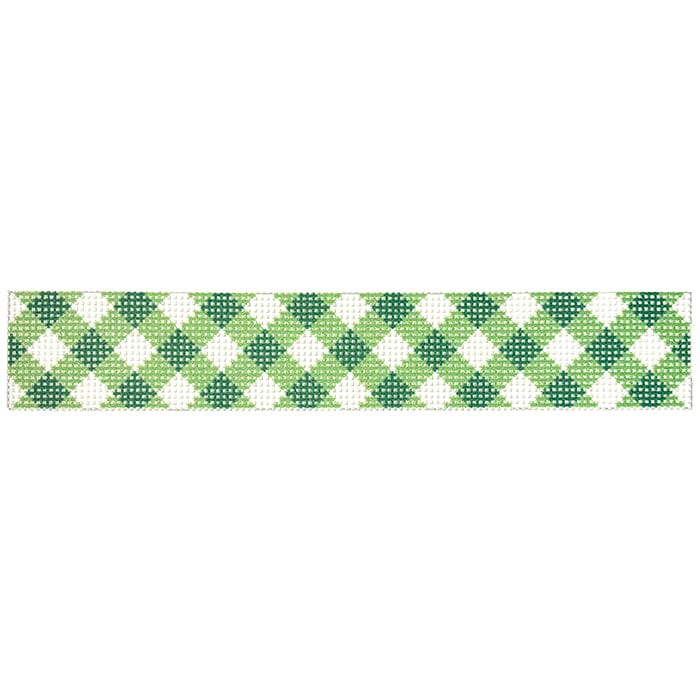 Green Gingham Key Fob Printed Canvas Two Sisters Needlepoint 