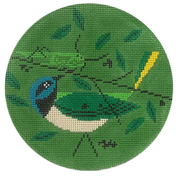 Green Jay Ornament Painted Canvas Charley Harper  - 1