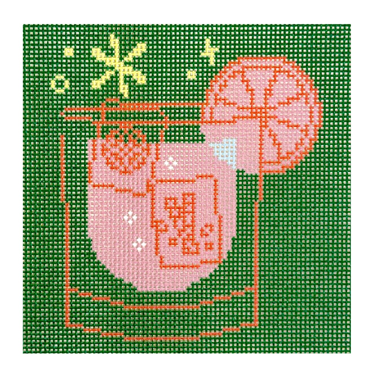 Green Mahjong Cocktail (18 Mesh) Painted Canvas Penny & Penny and Company  - 1