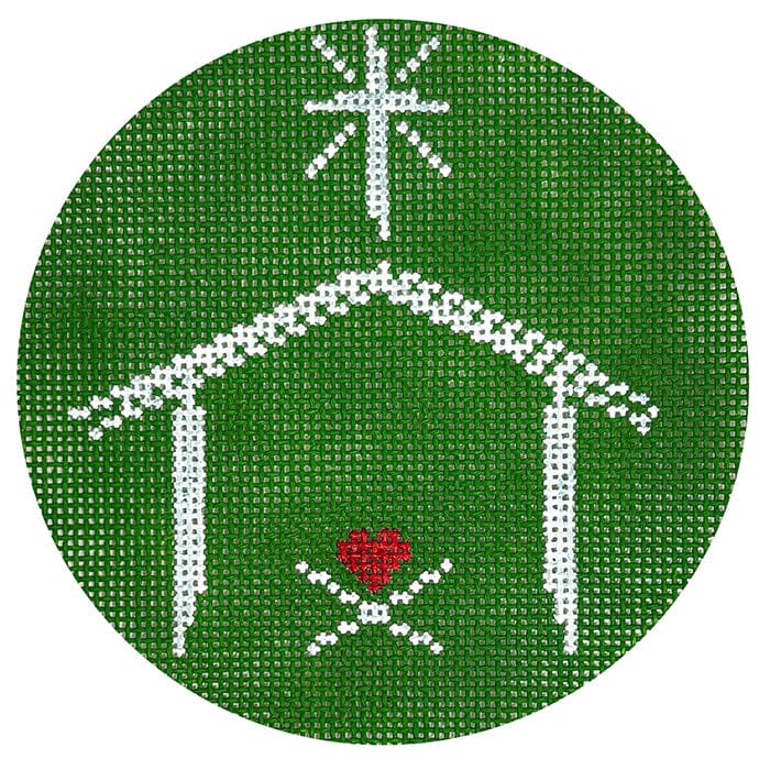 Green Manger Ornament Painted Canvas NDLPT Designs 
