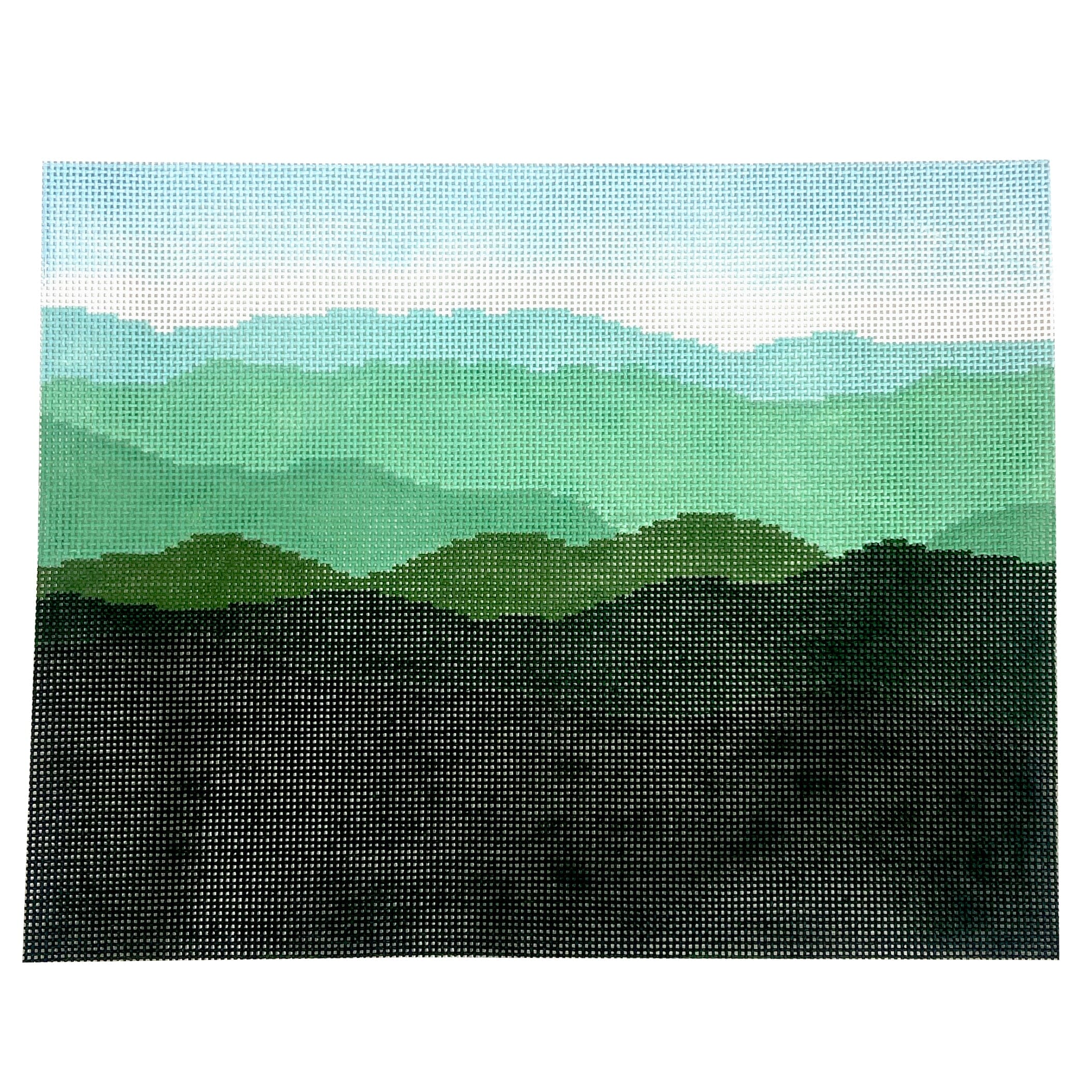 Green Mountains Large on 13 Painted Canvas Blue Ridge Stitchery 
