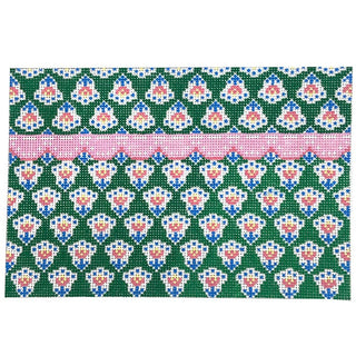 Green Provence Clutch Painted Canvas Anne Fisher Needlepoint LLC 
