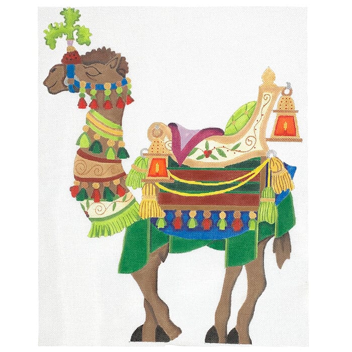 Green Standing Camel Large Painted Canvas Raymond Crawford Designs 