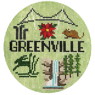 Greenville Ornament Painted Canvas NeedlePoint Cottage 
