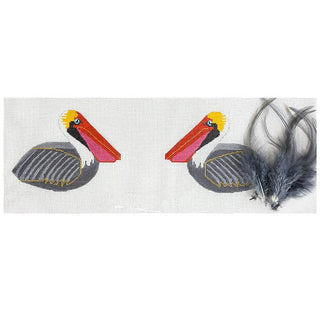 Grey Pelican 2 Sided Clip On Painted Canvas Labors of Love Needlepoint 
