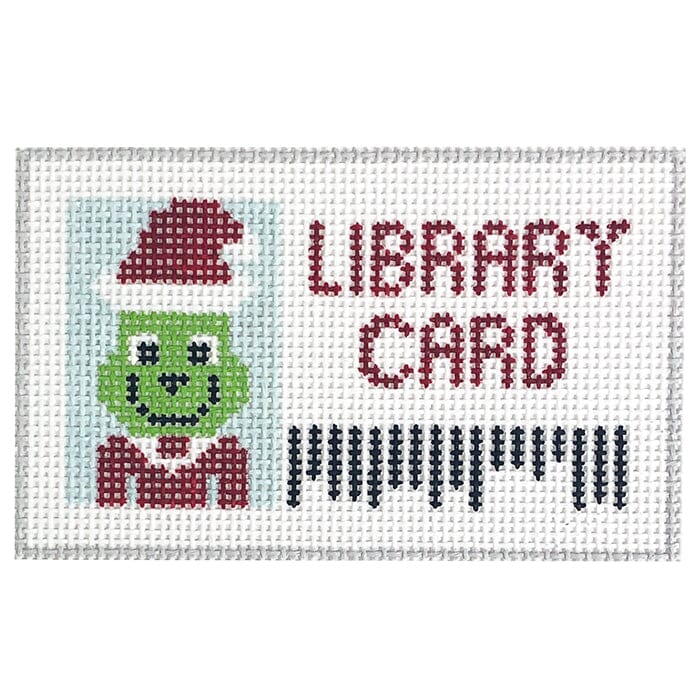 Grinch Library Card Painted Canvas Atlantic Blue Canvas 
