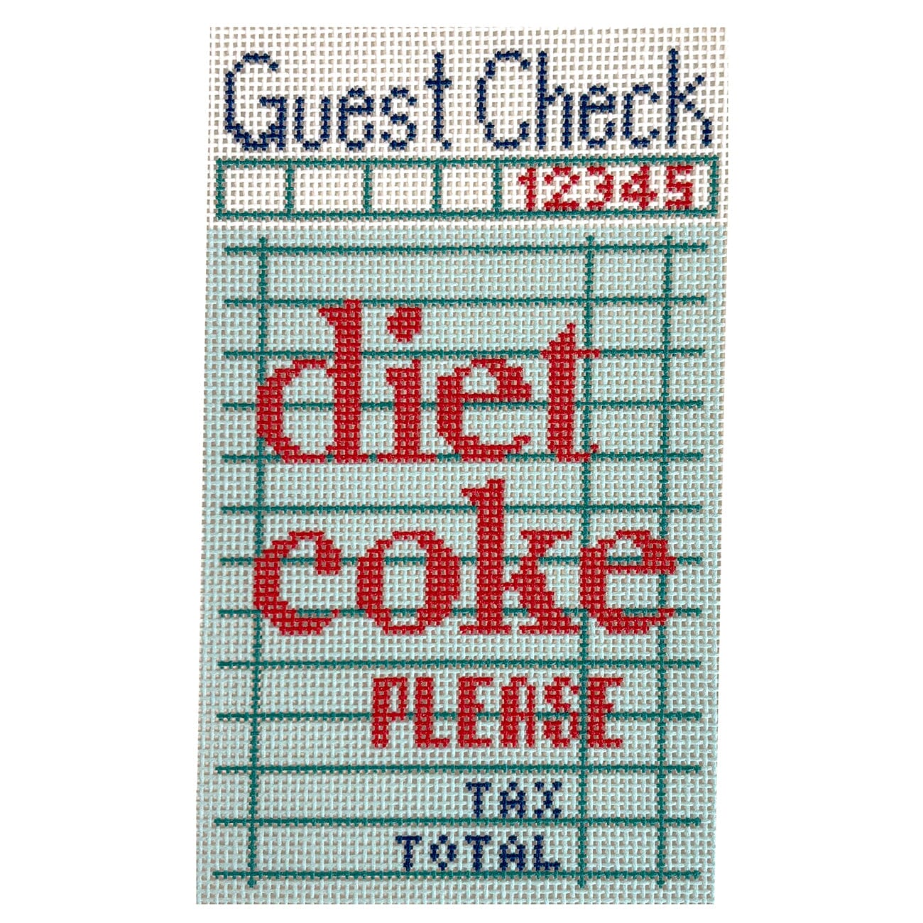 Guest Check   Diet Coke Please Painted Canvas Mopsey Designs  - 1
