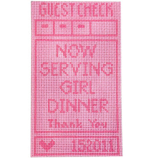Guest Check   Now Serving Girl Dinner Painted Canvas NDLPT Designs 
