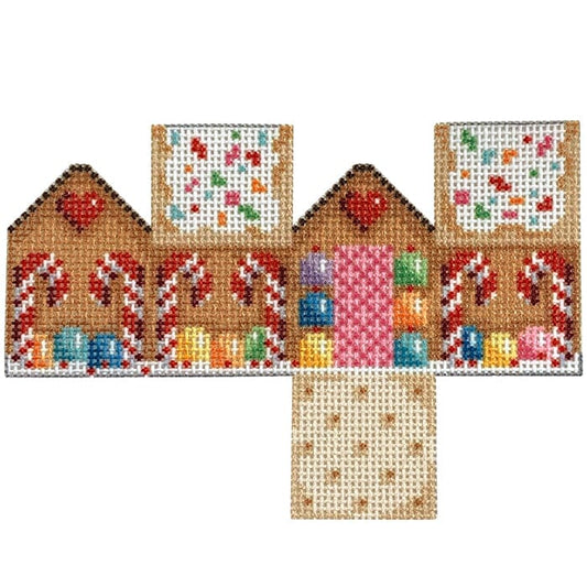 Gumdrops/Candy Canes Mini Cottage Printed Canvas Two Sisters Needlepoint 