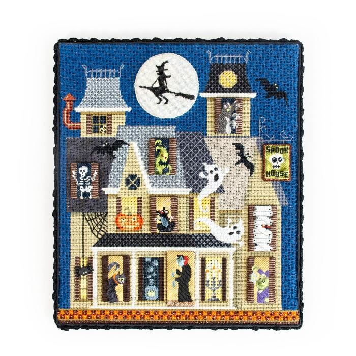 Halloween Series - Haunted House & Windows with Stitch Guide Painted Canvas Kirk & Bradley 