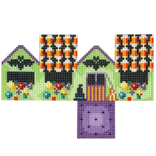 Halloween/Bats Mini Cottage Printed Canvas Two Sisters Needlepoint 