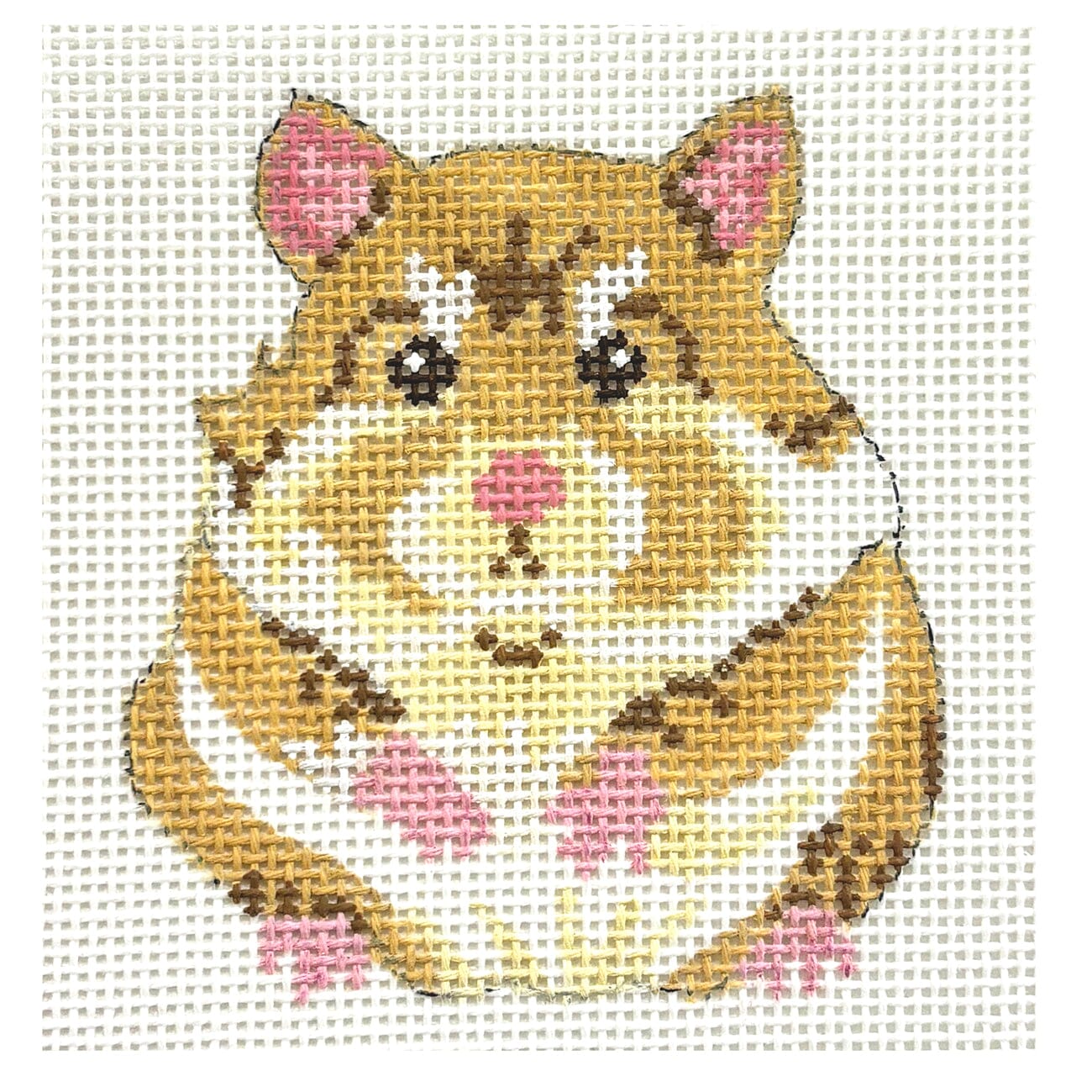 Hamster Painted Canvas Elm Tree Needlepoint 
