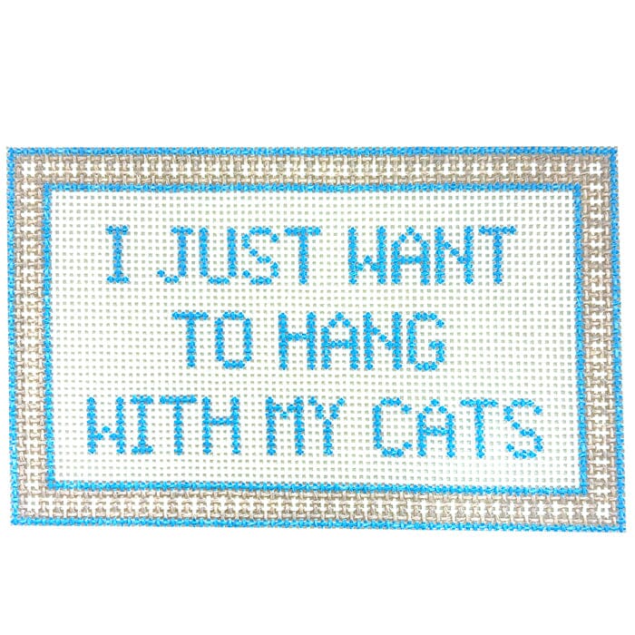 Hang With My Cats Printed Canvas SLS Needlepoint  - 1