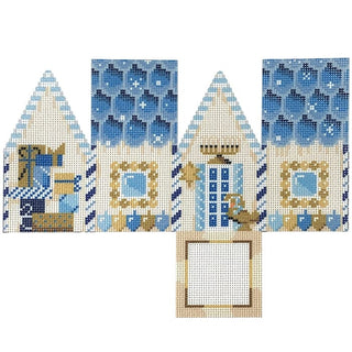 Hanukkah Cottage Printed Canvas Two Sisters Needlepoint 
