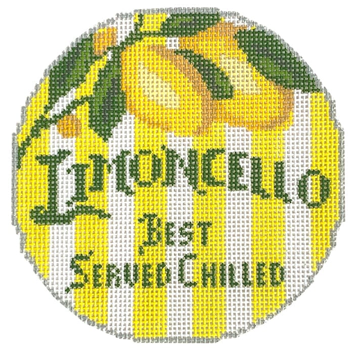 Happier Hour Coaster   Limoncello Painted Canvas The Gingham Stitchery  - 1