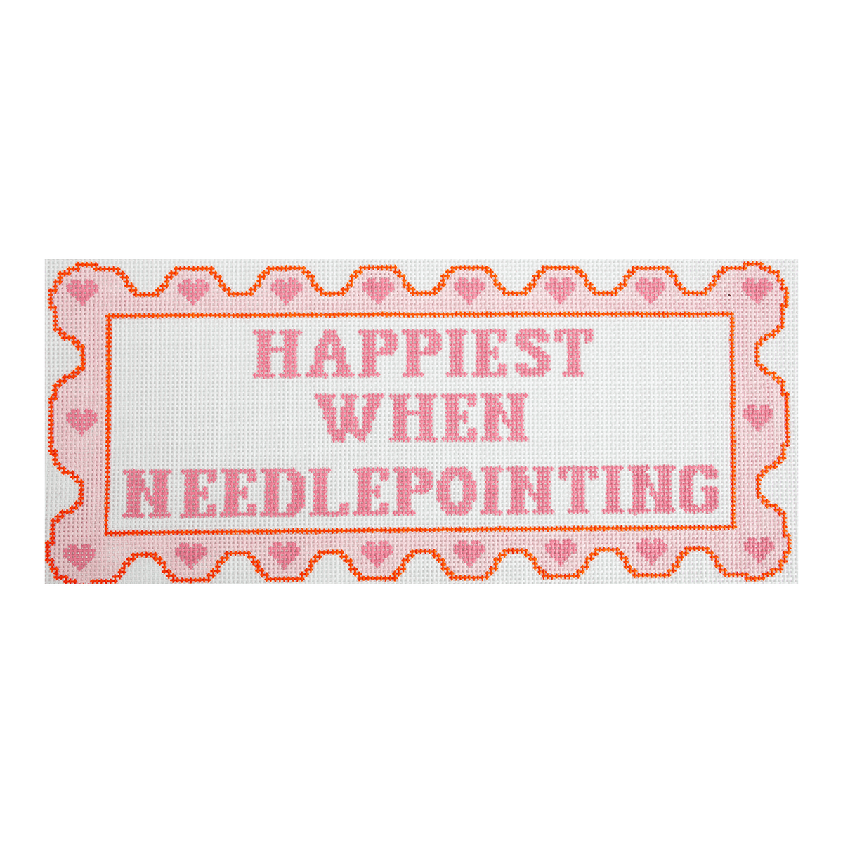 Happiest when Needlepointing Painted Canvas Arden Gray Co.  - 1