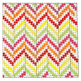 Happy Chevron Tropical Insert Painted Canvas Kristine Kingston 
