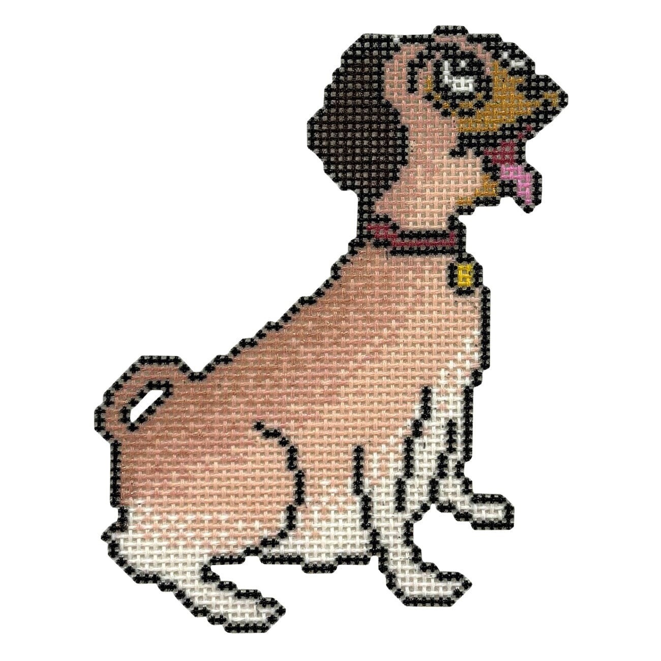 Happy Dog Painted Canvas Ziggy Stitches  - 1