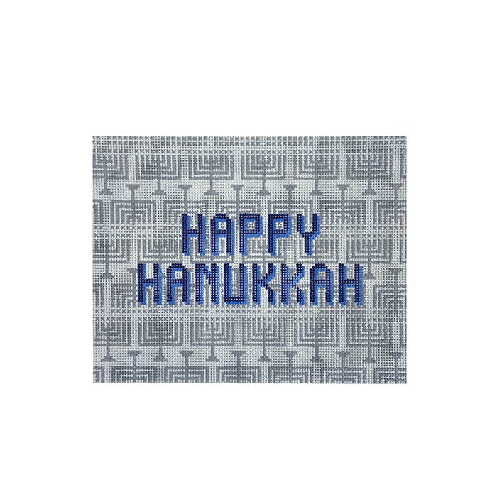 Happy Hanukkah Sign Painted Canvas Initial K Studio  - 1