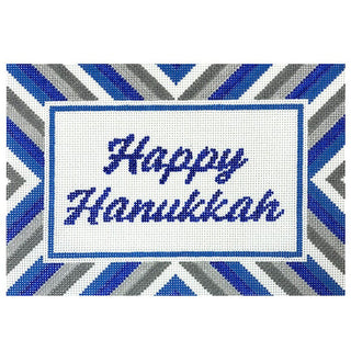 Happy Hanukkah Stripes Tray Painted Canvas Initial K Studio 

