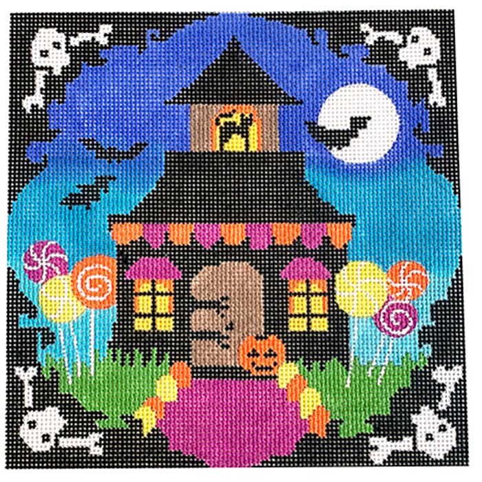 Haunted House Painted Canvas Vallerie Needlepoint Gallery  - 1