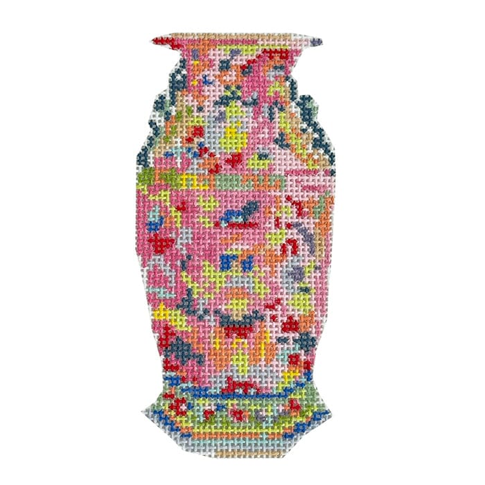 Haute Chinoiserie Pink Jar Painted Canvas KCN Designers  - 1