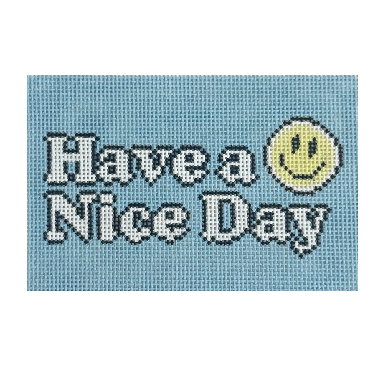 Have a Nice Day Passport Cover Painted Canvas Atlantic Blue Canvas  - 1