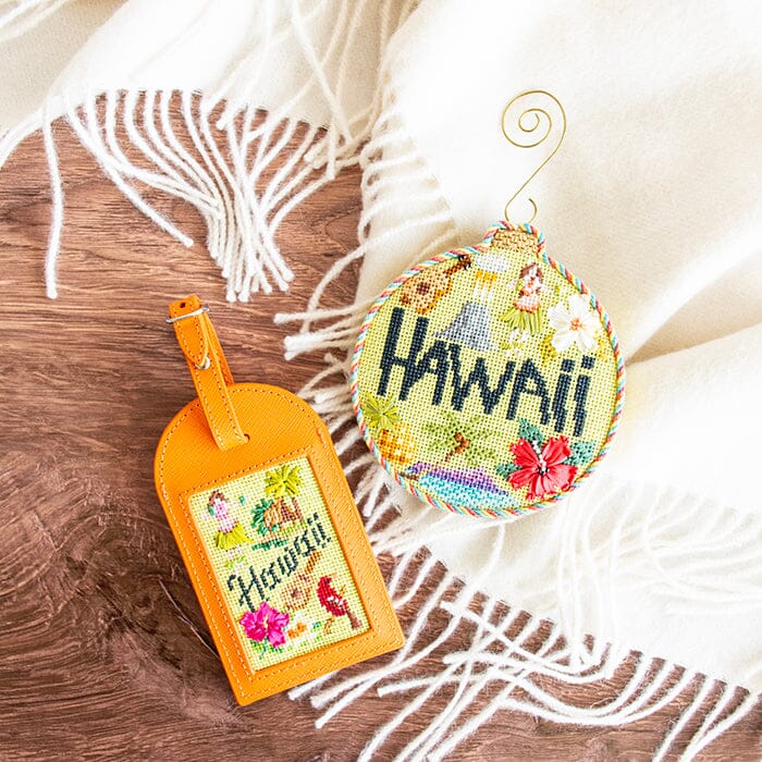 Hawaii Bag Charm Insert Printed Canvas Kirk & Bradley 
