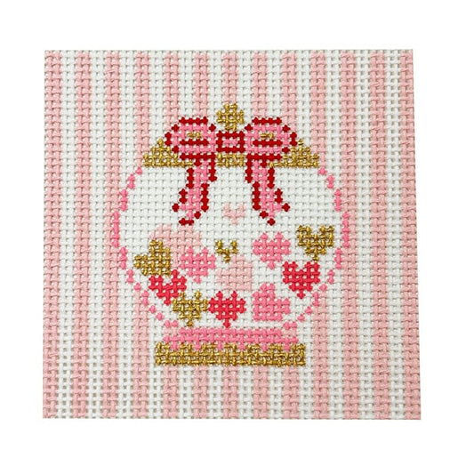 Heart Jar Square Printed Canvas SLS Needlepoint 