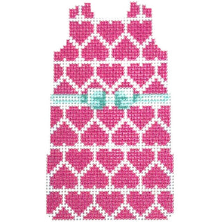 Heart Lattice Mini Shift Printed Canvas Two Sisters Needlepoint 
