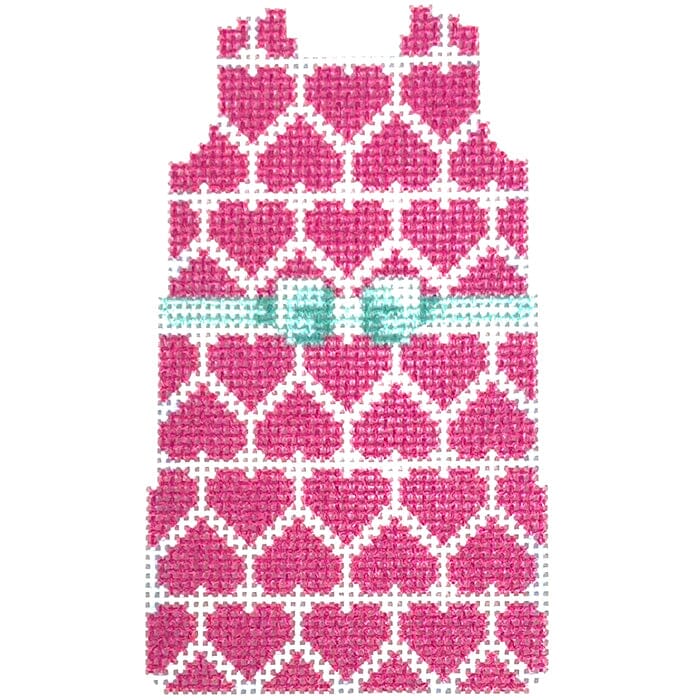 Heart Lattice Mini Shift Printed Canvas Two Sisters Needlepoint 
