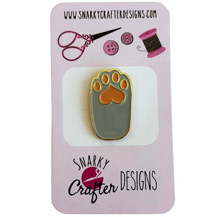 Heart Paw Pad Needleminder Grey Accessories Snarky Crafter Designs 