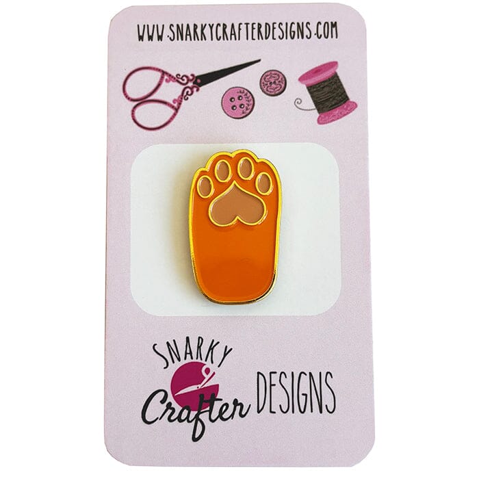 Heart Paw Pad Needleminder Orange Accessories Snarky Crafter Designs 

