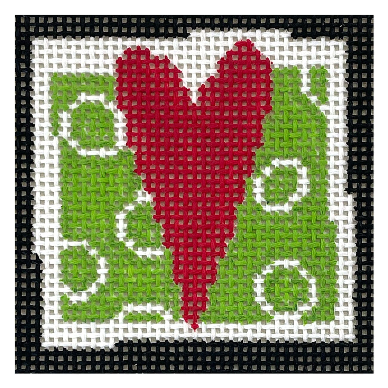 Heart with Circles Small Square Painted Canvas Pippin  - 1