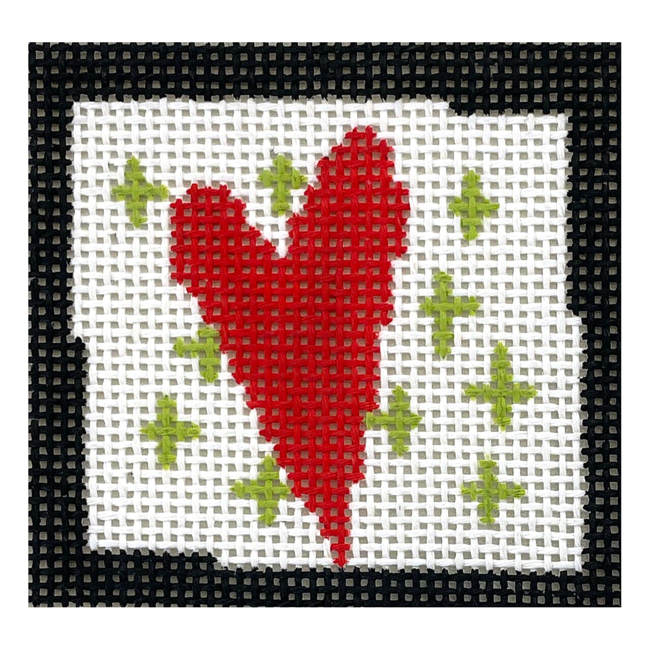 Heart with Crosses Small Square Painted Canvas Pippin  - 1